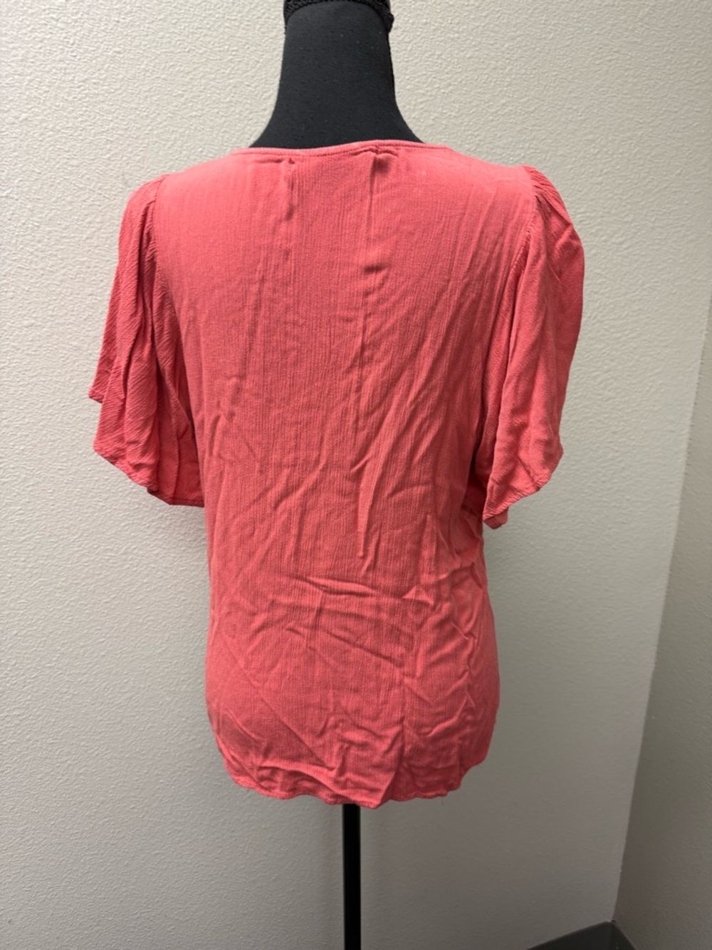 Fair Haven Coral Embroidered Blouse L Boho Peasant Floral Summer Top Chic - Picture 5 of 11